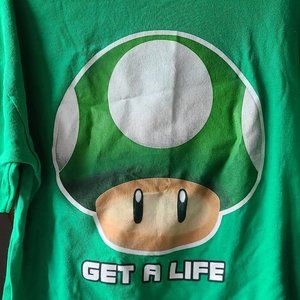 Get a Life Mario 1-Up Green Mushroom Shirt
